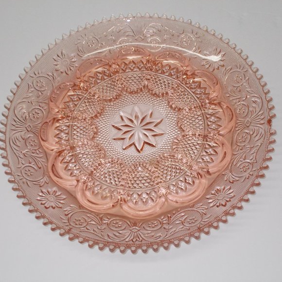 Other - Gorgeous heavy pink glass dish